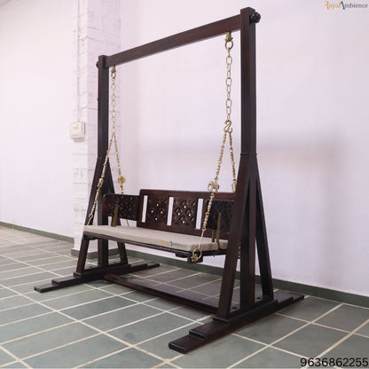 Wooden Reversible Swing With Stand for Living room