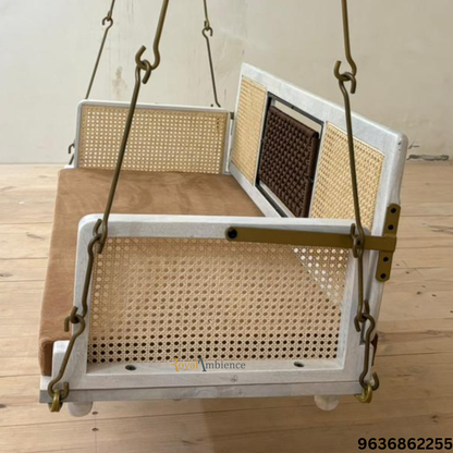 Wooden Reversible Swing / Jhula with Golden Chain -  SKY