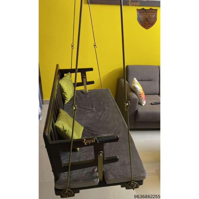 Wooden Reversible swing / Jhula with Brass coated chain (Sheesham wood) - ERA