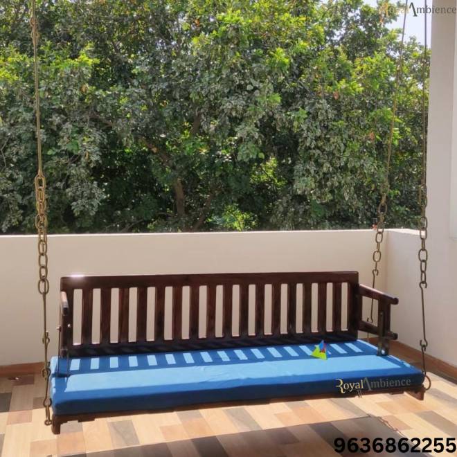 Wooden Reversible swing / Jhula with Brass coated chain (Sheesham wood) - ERA