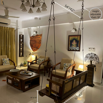 Reversible Wooden Swing ( Jhula CANE ) Onjle - OVI