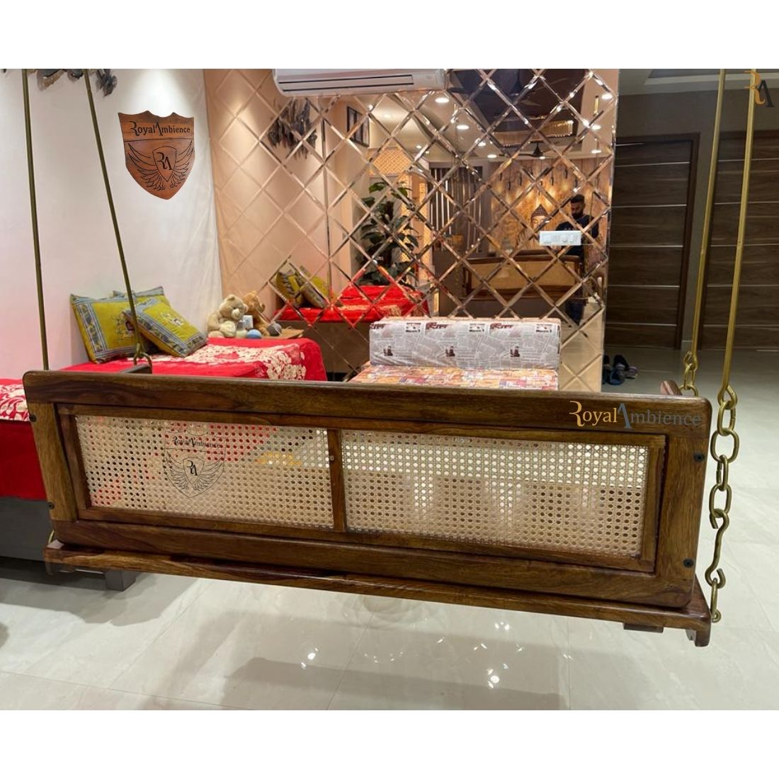 Reversible Wooden Swing ( Jhula CANE ) Onjle - OVI