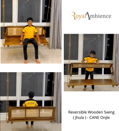 Reversible Wooden Swing ( Jhula CANE ) Onjle - OVI