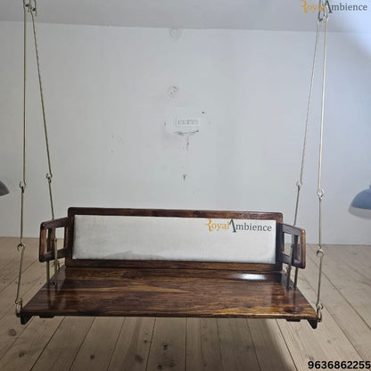 Wooden Swing / Jhula for Living Room, Zula with Brass Coated Chain - UVA