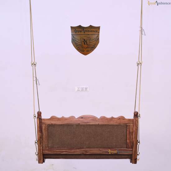 Wooden Swing for Living Room with Brass Coated Chain - Ambi