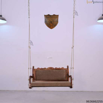 Wooden Swing for Living Room with Brass Coated Chain - Ambi
