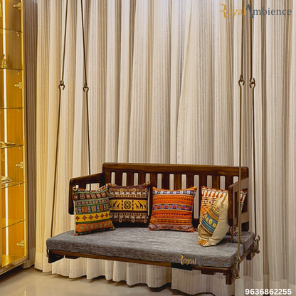 Wooden Reversible swing / Jhula with Brass coated chain (Sheesham wood) - ERA